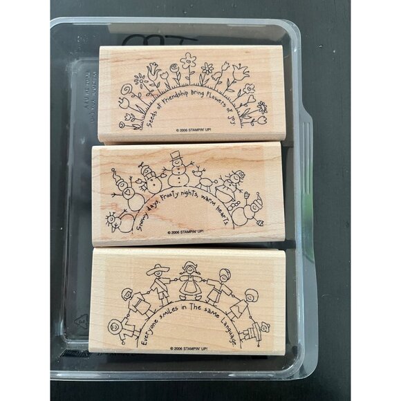 2006 Stampin Up! The World Over Wood-Mounted Rubber Stamp set - Picture 2 of 5
